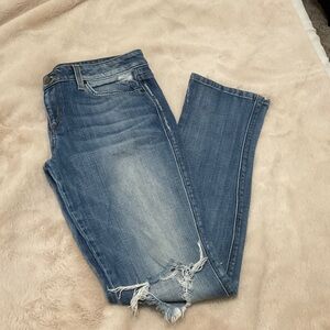 Joe's Jeans Chelsea Women's Straight Leg Blue Denim Distressed Jeans, Size 30
